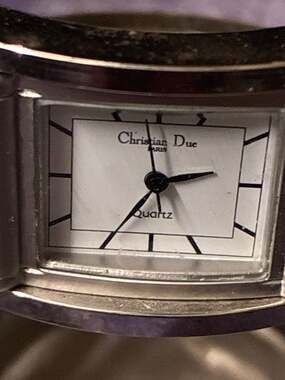 Vintage Christian Due Paris Desk Clock Silver Kinetic Cage Design Quartz